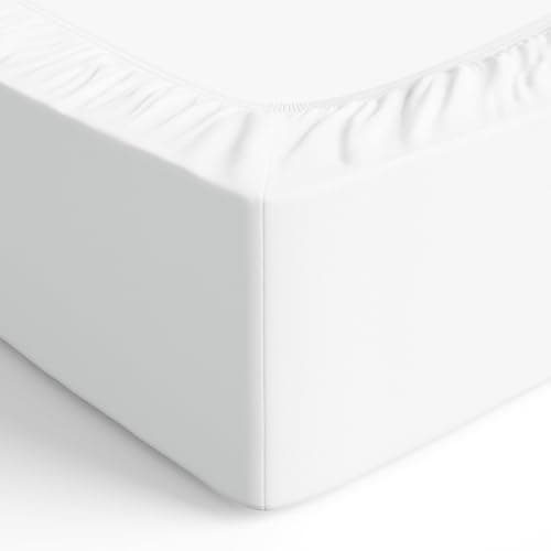 Amazon Basics Spannbettlaken – 100% Baumwolle (Jersey), 120 x 200 cm für Matratzen bis 30 cm