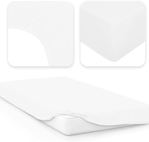 Jacobson Jersey-Spannbettlaken aus Baumwolle – OEKO-TEX STANDARD 100, 180x200–200x200 cm, Weiß