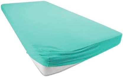 Jersey-Spannbettlaken 100% Baumwolle – 90–100×200 cm, für Matratzen bis 25 cm (Steghöhe bis 23 cm), Beige