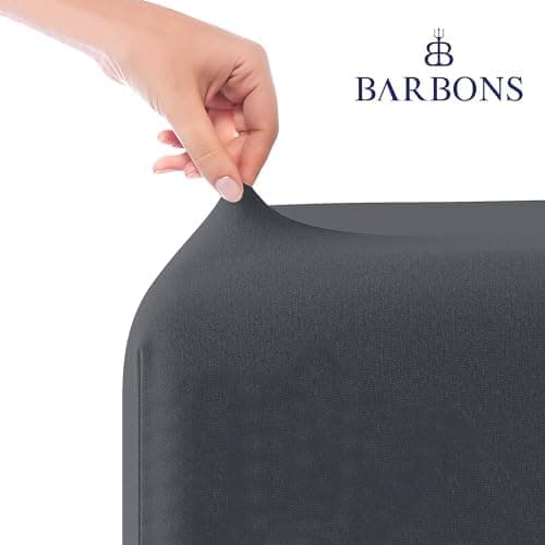 BARBONS Spannbettlaken 140x200 cm – 100% Baumwolle Jersey, für Boxspringbett & Matratzen bis 27 cm – Hellgrau