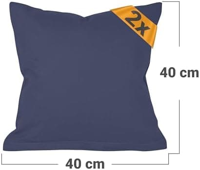 Doppelpack Baumwoll-Kissenbezüge 40 x 15 cm – Navyblau, schlichtes modernes Design