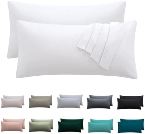 Kissenbezug 40x80 cm 2er Set – 100% Mikrofaser Beige, weich & bügelfrei mit Reißverschluss