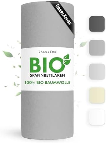 Jacobson Spannbettlaken 180×200 cm – GOTS‑zertifizierte Bio‑Baumwolle