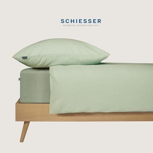 Schiesser Spannbettlaken Jessi – 100% gekämmte Baumwolle aus nachhaltiger Produktion | 180–190×200 cm, Matratzenhöhe bis