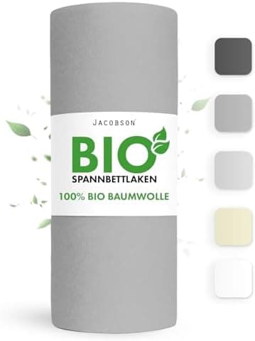 Jacobson Spannbettlaken 180×200 cm – GOTS‑zertifizierte Bio‑Baumwolle