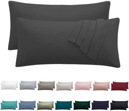 Kissenbezug 40x80 cm 2er Set – 100% Mikrofaser Beige, weich & bügelfrei mit Reißverschluss