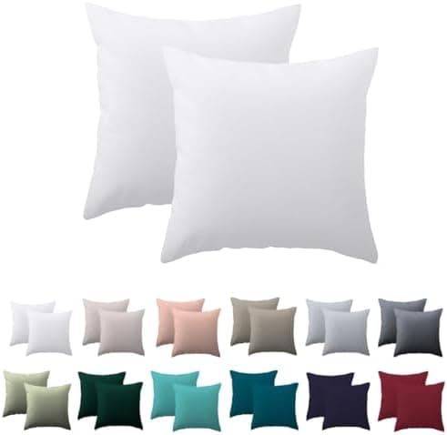Kissenbezug 40x80 cm 2er Set – 100% Mikrofaser Beige, weich & bügelfrei mit Reißverschluss