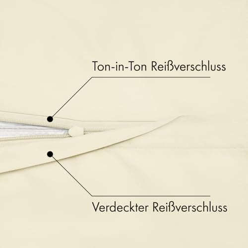 JACOBSON Bettwäsche 135x200 – 100% Baumwolle Perkal, OEKO‑TEX, 2‑teilig (135x200 + 80x80) mit Reißverschluss, Anthrazit