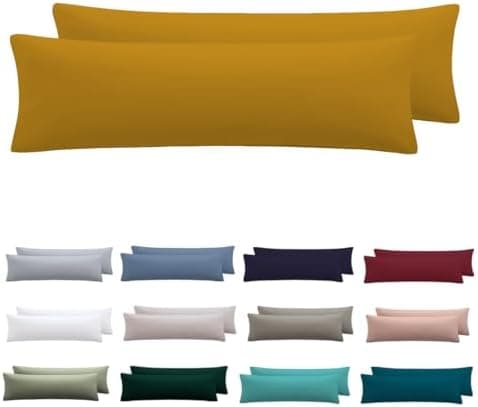 Kissenbezug 40x80 cm 2er Set – 100% Mikrofaser Beige, weich & bügelfrei mit Reißverschluss
