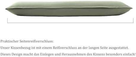 Kissenbezug 40x80 cm 2er Set – 100% Mikrofaser Beige, weich & bügelfrei mit Reißverschluss