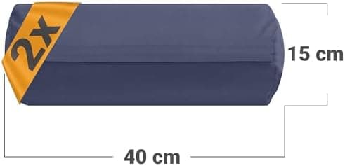 Doppelpack Baumwoll-Kissenbezüge 40 x 15 cm – Navyblau, schlichtes modernes Design