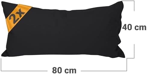 Doppelpack Baumwoll-Kissenbezüge 40 x 15 cm – Navyblau, schlichtes modernes Design