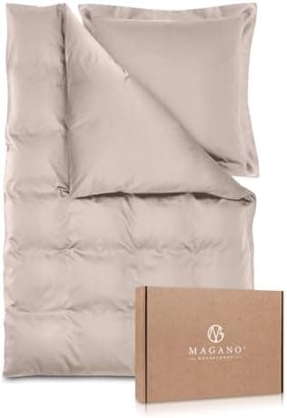 Magano® Bettwäsche 135x200 Taupe – Bambus & Baumwolle Satin 400 TC Premium, Deckenbezug 135x200 cm + Kissenbezug 40x80 c