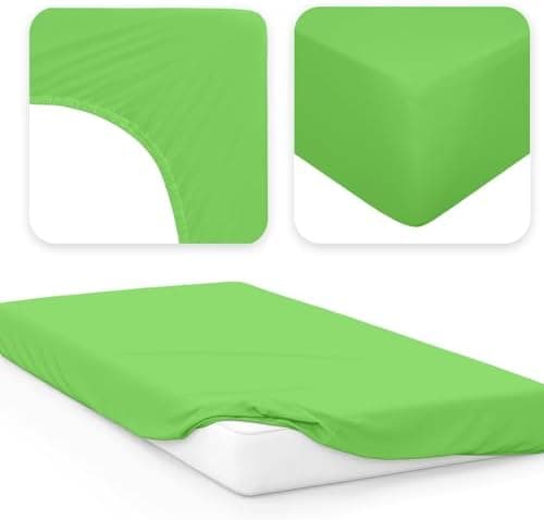 Jacobson Jersey-Spannbettlaken aus Baumwolle – OEKO-TEX STANDARD 100, 180x200–200x200 cm, Weiß