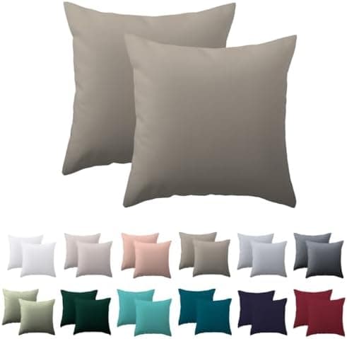 Kissenbezug 40x80 cm 2er Set – 100% Mikrofaser Beige, weich & bügelfrei mit Reißverschluss