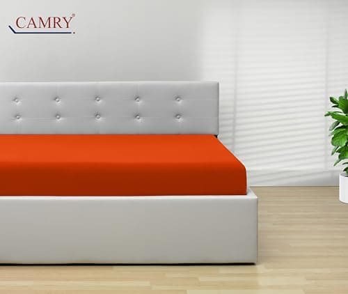 Camry Spannbettlaken 180x200–200x200 cm – Baumwoll‑Jersey Orange