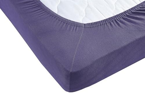 Jersey-Spannbettlaken 100% Baumwolle – 90–100×200 cm, für Matratzen bis 25 cm (Steghöhe bis 23 cm), Beige
