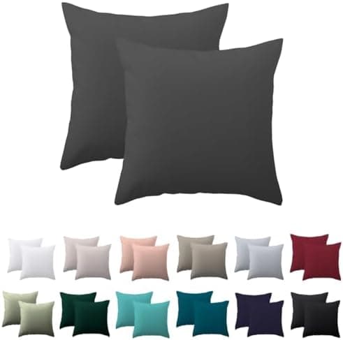 Kissenbezug 40x80 cm 2er Set – 100% Mikrofaser Beige, weich & bügelfrei mit Reißverschluss