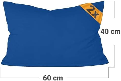 Doppelpack Baumwoll-Kissenbezüge 40 x 15 cm – Navyblau, schlichtes modernes Design