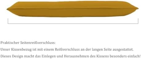 Kissenbezug 40x80 cm 2er Set – 100% Mikrofaser Beige, weich & bügelfrei mit Reißverschluss