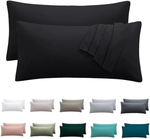 Kissenbezug 40x80 cm 2er Set – 100% Mikrofaser Beige, weich & bügelfrei mit Reißverschluss