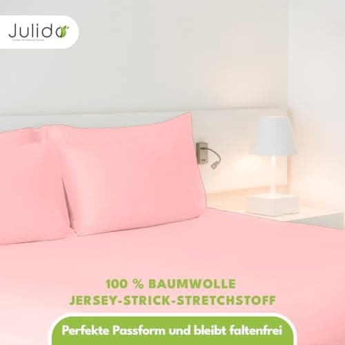 Julido Jersey-Spannbettlaken 140x200 cm – Baumwolle, OEKO-TEX® Standard 100, hautfreundlich & allergikergeeignet, Grün