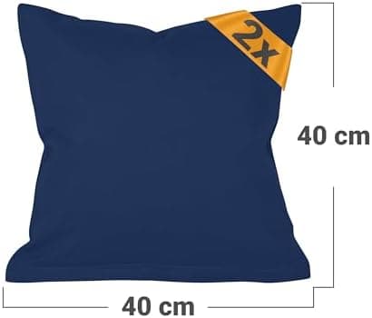 Doppelpack Baumwoll-Kissenbezüge 40 x 15 cm – Navyblau, schlichtes modernes Design