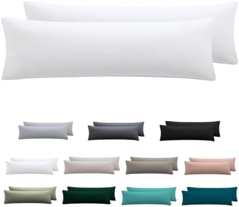 Kissenbezug 40x80 cm 2er Set – 100% Mikrofaser Beige, weich & bügelfrei mit Reißverschluss