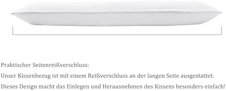 Kissenbezug 40x80 cm 2er Set – 100% Mikrofaser Beige, weich & bügelfrei mit Reißverschluss