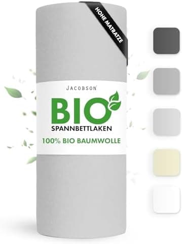 Jacobson Spannbettlaken 180×200 cm – GOTS‑zertifizierte Bio‑Baumwolle
