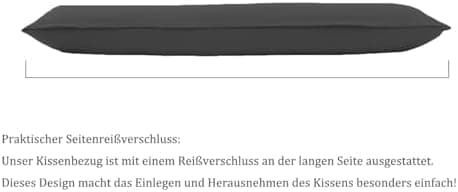 Kissenbezug 40x80 cm 2er Set – 100% Mikrofaser Beige, weich & bügelfrei mit Reißverschluss