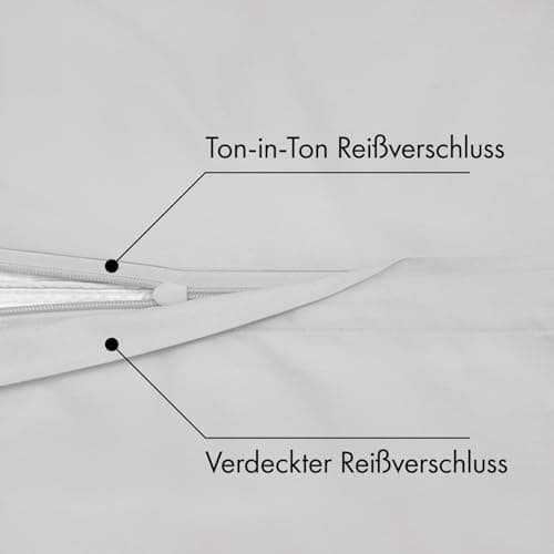 JACOBSON Bettwäsche 135x200 – 100% Baumwolle Perkal, OEKO‑TEX, 2‑teilig (135x200 + 80x80) mit Reißverschluss, Anthrazit