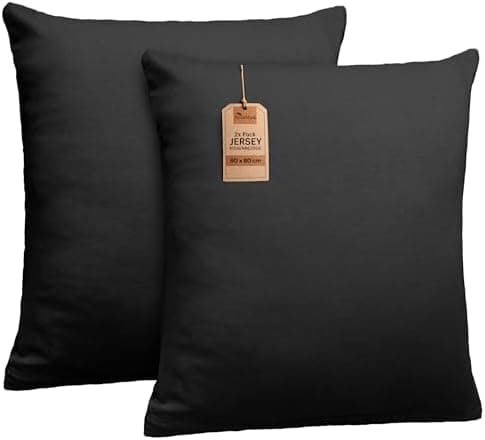 NatureMark Jersey Kissenbezüge – weich & atmungsaktiv, hautfreundlich – 40x40 cm, Anthrazit