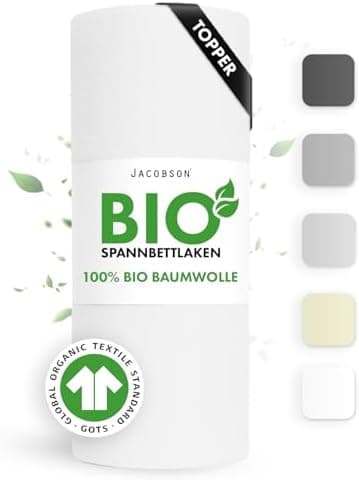 Jacobson Spannbettlaken 180×200 cm – GOTS‑zertifizierte Bio‑Baumwolle