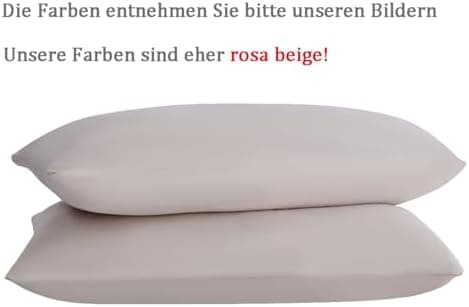 Kissenbezug 40x80 cm 2er Set – 100% Mikrofaser Beige, weich & bügelfrei mit Reißverschluss
