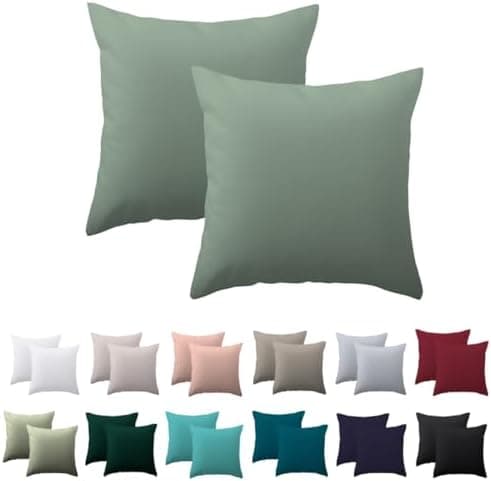 Kissenbezug 40x80 cm 2er Set – 100% Mikrofaser Beige, weich & bügelfrei mit Reißverschluss
