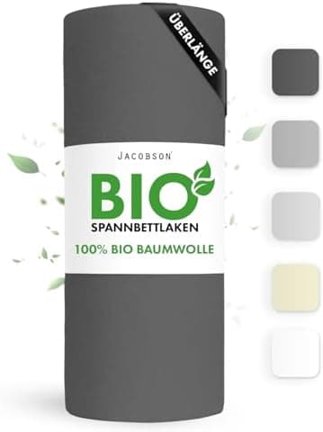 Jacobson Spannbettlaken 180×200 cm – GOTS‑zertifizierte Bio‑Baumwolle