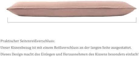 Kissenbezug 40x80 cm 2er Set – 100% Mikrofaser Beige, weich & bügelfrei mit Reißverschluss