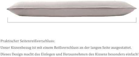 Kissenbezug 40x80 cm 2er Set – 100% Mikrofaser Beige, weich & bügelfrei mit Reißverschluss