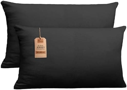 NatureMark Jersey Kissenbezüge – weich & atmungsaktiv, hautfreundlich – 40x40 cm, Anthrazit