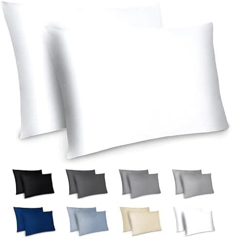Dreamzie Kissenbezug 40x80 (2er Set) – Mikrofaser weich, OEKO-TEX STANDARD 100, Anthrazit mit Reißverschluss