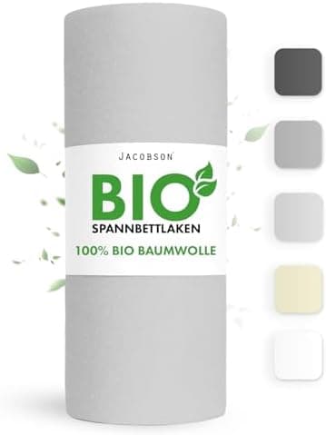 Jacobson Spannbettlaken 180×200 cm – GOTS‑zertifizierte Bio‑Baumwolle