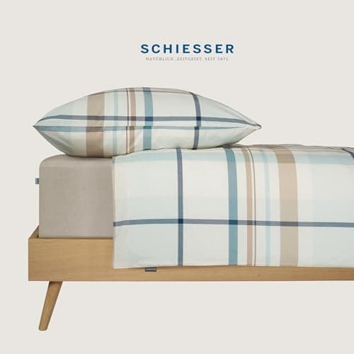 Schiesser Spannbettlaken Jessi – 100% gekämmte Baumwolle aus nachhaltiger Produktion | 180–190×200 cm, Matratzenhöhe bis