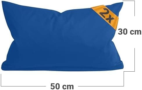 Doppelpack Baumwoll-Kissenbezüge 40 x 15 cm – Navyblau, schlichtes modernes Design