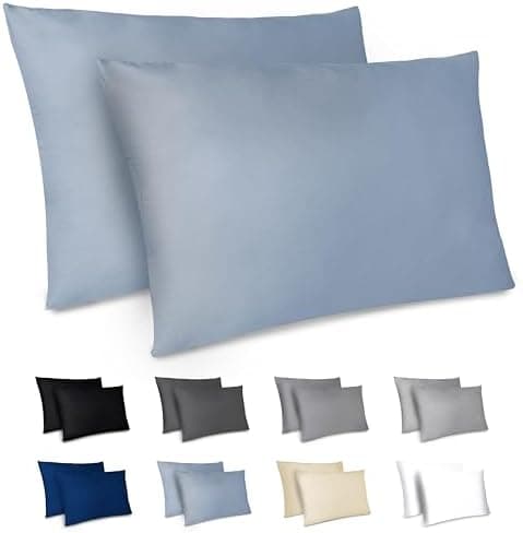 Dreamzie Kissenbezug 40x80 (2er Set) – Mikrofaser weich, OEKO-TEX STANDARD 100, Anthrazit mit Reißverschluss