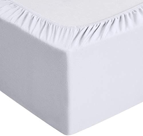 Amazon Basics Spannbettlaken – 100% Baumwolle (Jersey), 120 x 200 cm für Matratzen bis 30 cm