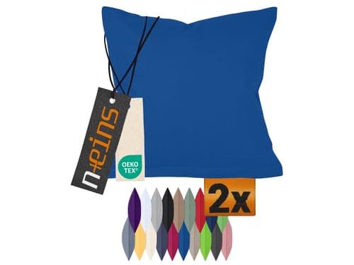 Doppelpack Baumwoll-Kissenbezüge 40 x 15 cm – Navyblau, schlichtes modernes Design