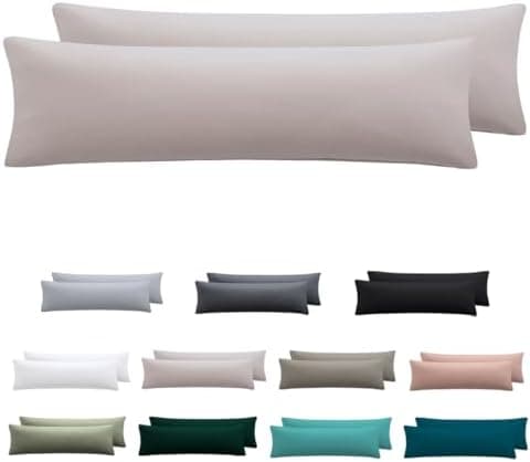 Kissenbezug 40x80 cm 2er Set – 100% Mikrofaser Beige, weich & bügelfrei mit Reißverschluss
