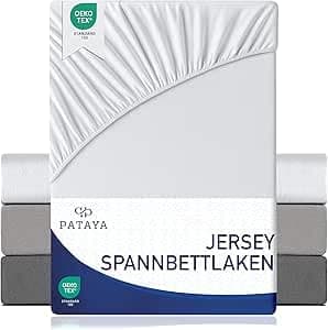 Pataya Spannbettlaken 140x200 cm – Oeko-TEX® Baumwollmischung, für Matratzen bis 25 cm (Anthrazit)