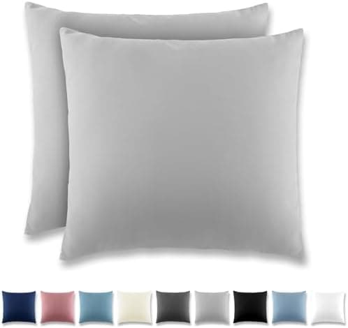 REDKEY Kissenbezug 40x80 cm 2er Set – gebürstetes Mikrofaser, Reißverschluss, waschbar bis 40°C – Anthrazit